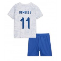 France Ousmane Dembele #11 Replica Away Minikit World Cup 2022 Short Sleeve (+ pants)